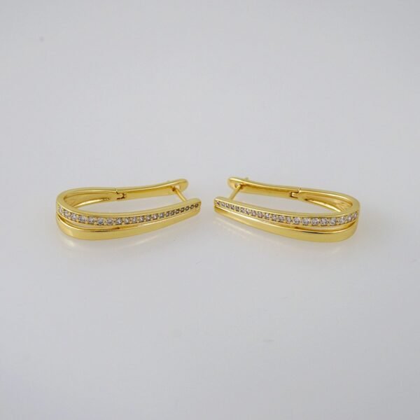 Women Earrings/ Aretes Dama/  Zircon Stone/  14k Real Color// E718