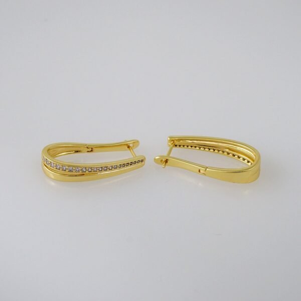 Women Earrings/ Aretes Dama/  Zircon Stone/  14k Real Color// E718 - Image 2