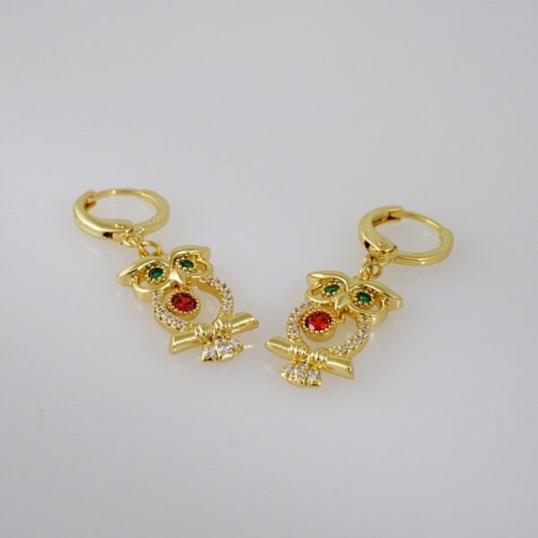 Women Earrings/ Aretes Dama/  Zircon Stone/  14k Real Color// E719