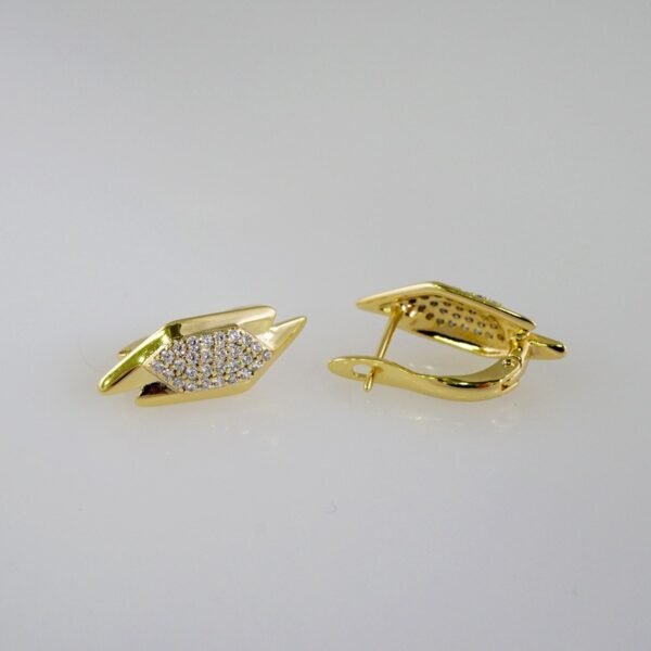 Women Earrings/ Aretes Dama/  Zircon Stone/  14k Real Color// E721 - Image 2
