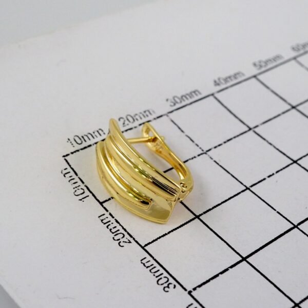 Women Earrings/ Aretes Dama/  Plain/  14k Real Color// E722 - Image 3