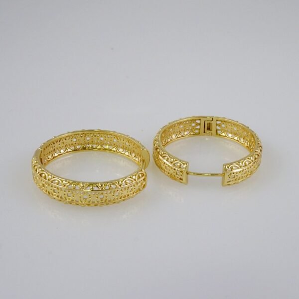 Women Earrings/ Aretes Dama/  Plain/  14k Real Color// E724 - Image 2