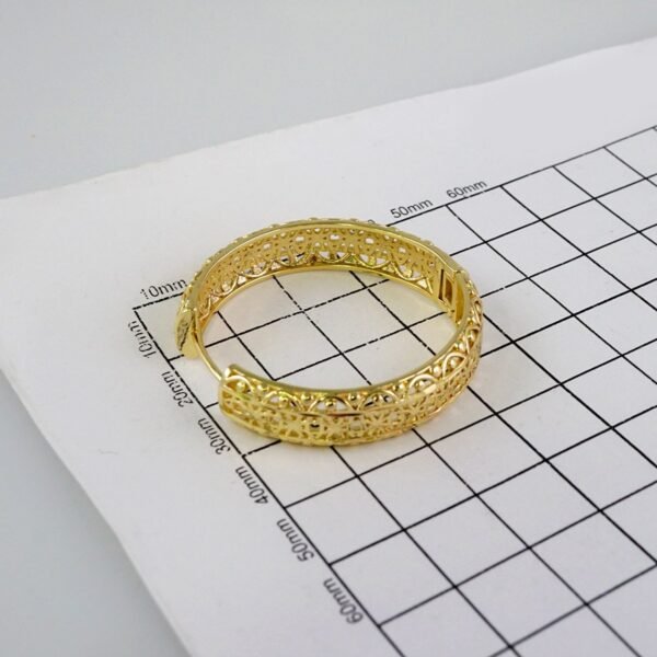 Women Earrings/ Aretes Dama/  Plain/  14k Real Color// E724 - Image 3