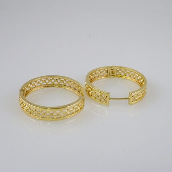 Women Earrings/ Aretes Dama/  Plain/  14k Real Color// E726 - Image 2