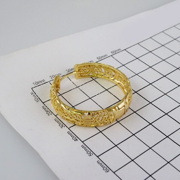 Women Earrings/ Aretes Dama/  Plain/  14k Real Color// E729 - Image 3