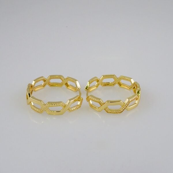 Women Earrings/ Aretes Dama/  Plain/  14k Real Color// E733