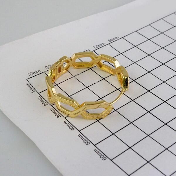 Women Earrings/ Aretes Dama/  Plain/  14k Real Color// E733 - Image 3