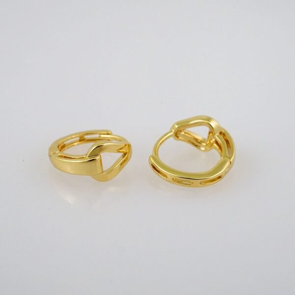 Women Earrings/ Aretes Dama/  Plain/  14k Real Color// E737 - Image 2