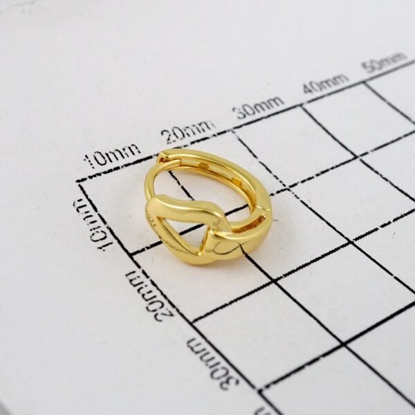 Women Earrings/ Aretes Dama/  Plain/  14k Real Color// E737 - Image 3