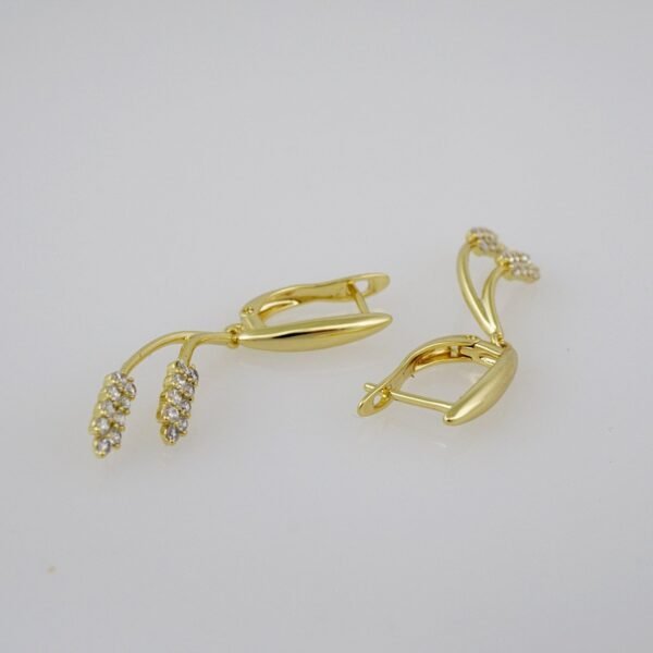 Women Earrings/ Aretes Dama/  Zircon Stone/  14k Real Color// E740 - Image 2