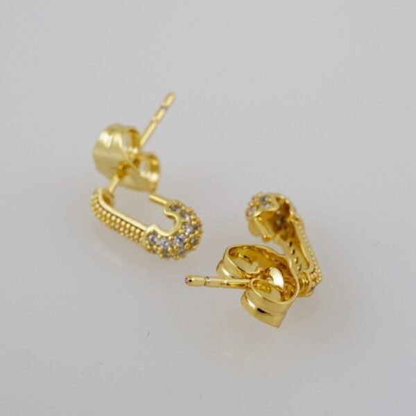 Women Earrings/ Aretes Dama/  Zircon Stone/  14k Real Color// E741 - Image 2