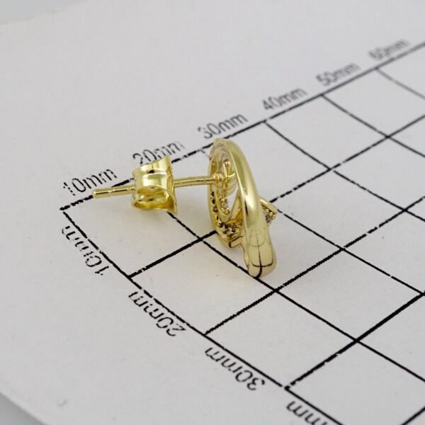 Women Earrings/ Aretes Dama/  Zircon Stone/  14k Real Color// E743 - Image 3