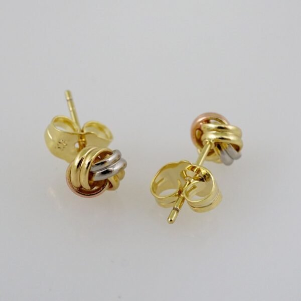 Women Earrings/ Aretes Dama/  Plain/  Three Tone// E748 - Image 2