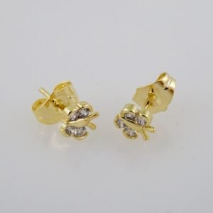 Women Earrings/ Aretes Dama/  Zircon Stone/  14k Real Color// E756