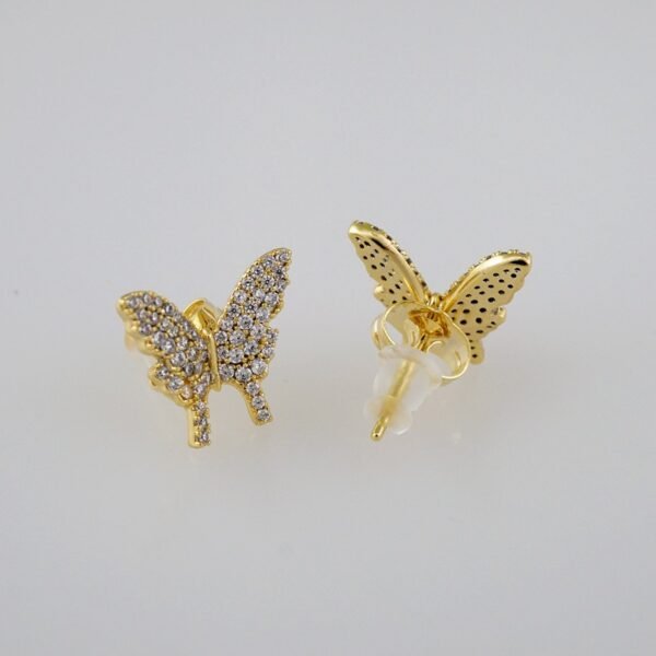 Women Earrings/ Aretes Dama/  Zircon Stone/  14k Real Color// E764 - Image 2