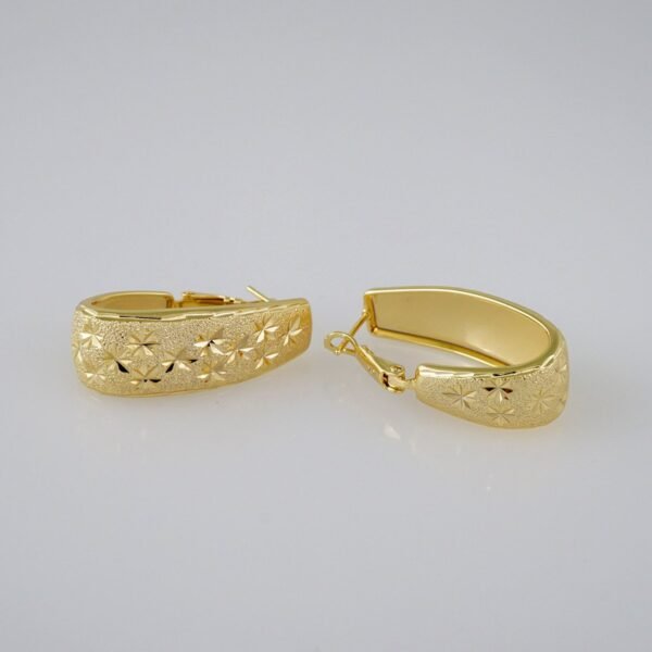 Women Earrings/ Aretes Dama/  Plain/  14k Real Color// E765 - Image 2