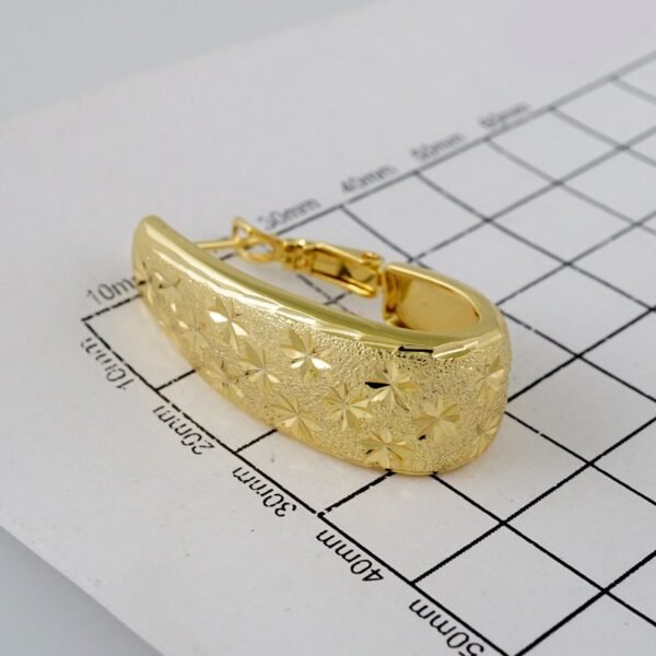 Women Earrings/ Aretes Dama/  Plain/  14k Real Color// E765 - Image 3