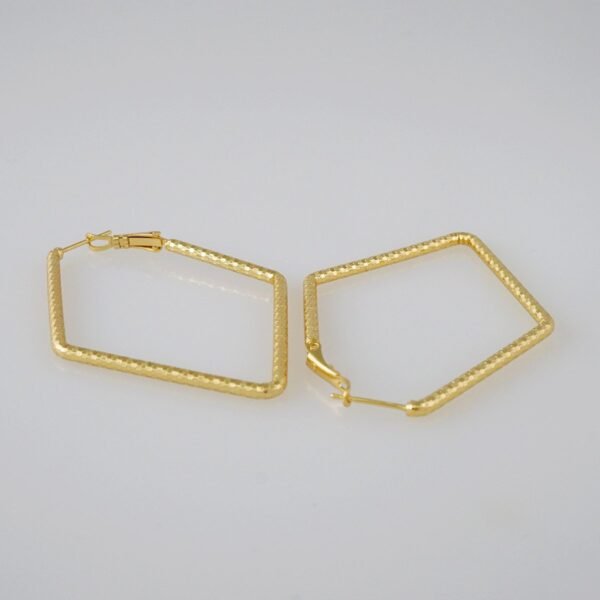 Women Earrings/ Aretes Dama/  Plain/  14k Real Color// E772 - Image 2