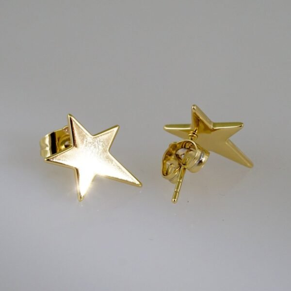 Women Earrings/ Aretes Dama/  Plain/  14k Real Color// E776 - Image 2