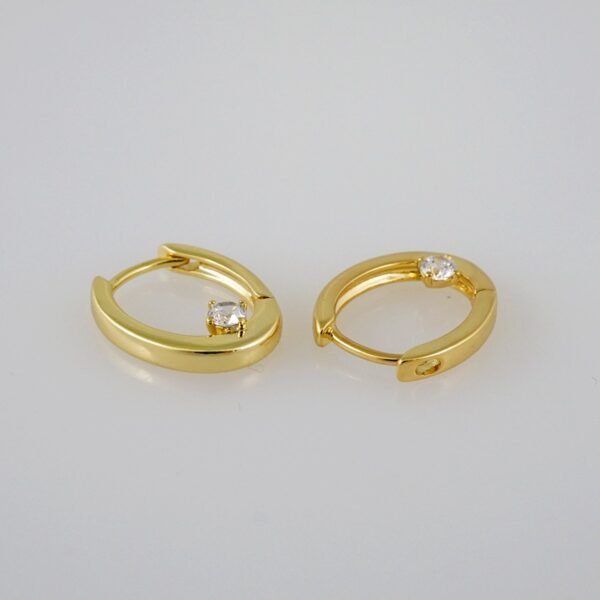 Women Earrings/ Aretes Dama/  Zircon Stone/  14k Real Color// E782 - Image 2