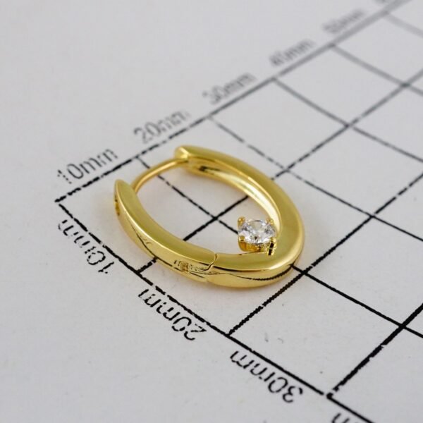Women Earrings/ Aretes Dama/  Zircon Stone/  14k Real Color// E782 - Image 3
