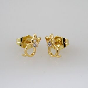 Women Earrings/ Aretes Dama/  Zircon Stone/  14k Real Color// E796