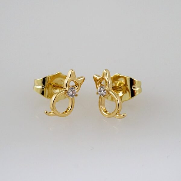 Women Earrings/ Aretes Dama/  Zircon Stone/  14k Real Color// E796