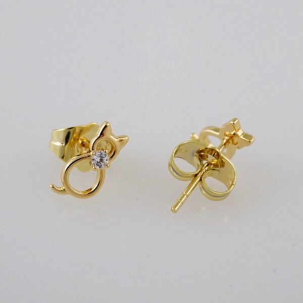 Women Earrings/ Aretes Dama/  Zircon Stone/  14k Real Color// E796 - Image 2