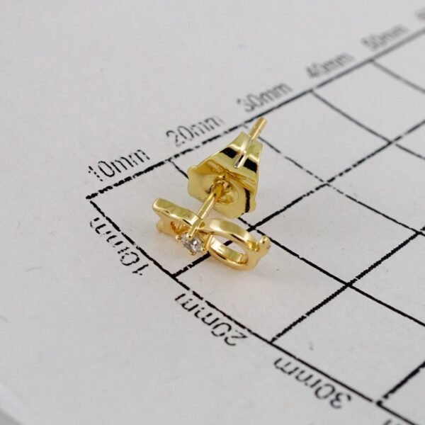 Women Earrings/ Aretes Dama/  Zircon Stone/  14k Real Color// E796 - Image 3