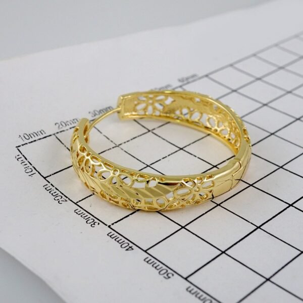 Women Earrings/ Aretes Dama/  Plain/  14k Real Color// E798 - Image 3