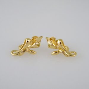 Women Earrings/ Aretes Dama/  Plain/  14k Real Color// E813