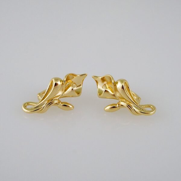 Women Earrings/ Aretes Dama/  Plain/  14k Real Color// E813