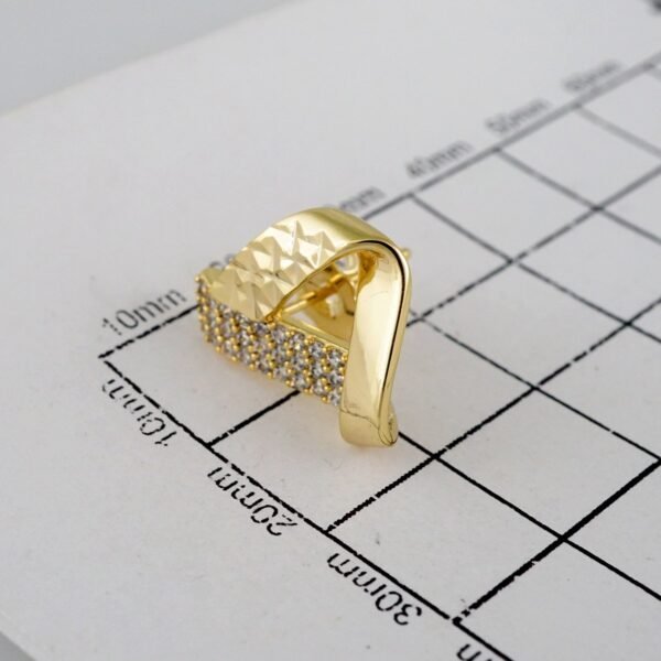 Women Earrings/ Aretes Dama/  Zircon Stone/  14k Real Color// E815 - Image 3