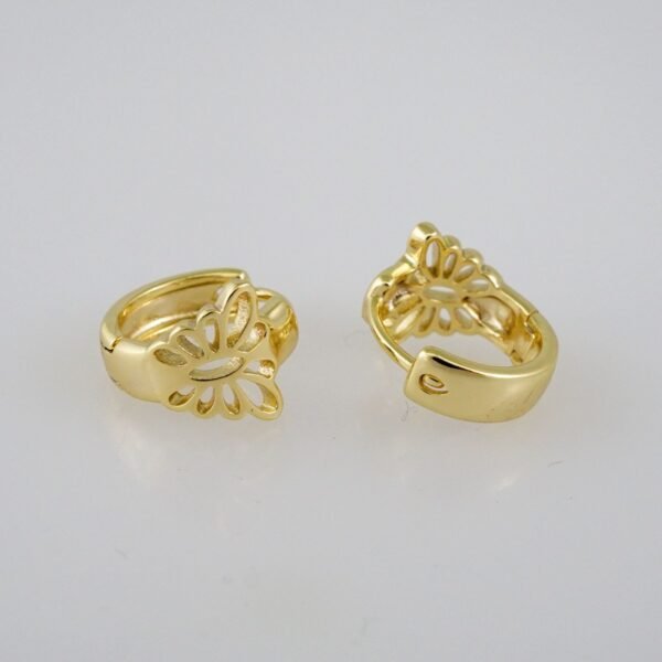 Women Earrings/ Aretes Dama/  Plain/  14k Real Color// E816 - Image 2