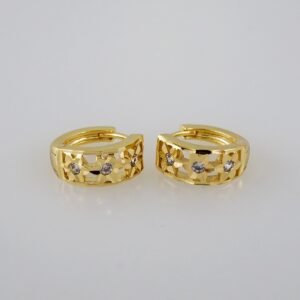Women Earrings/ Aretes Dama/  Zircon Stone/  14k Real Color// E817