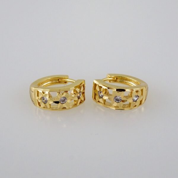 Women Earrings/ Aretes Dama/  Zircon Stone/  14k Real Color// E817