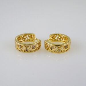 Women Earrings/ Aretes Dama/  Zircon Stone/  14k Real Color// E933