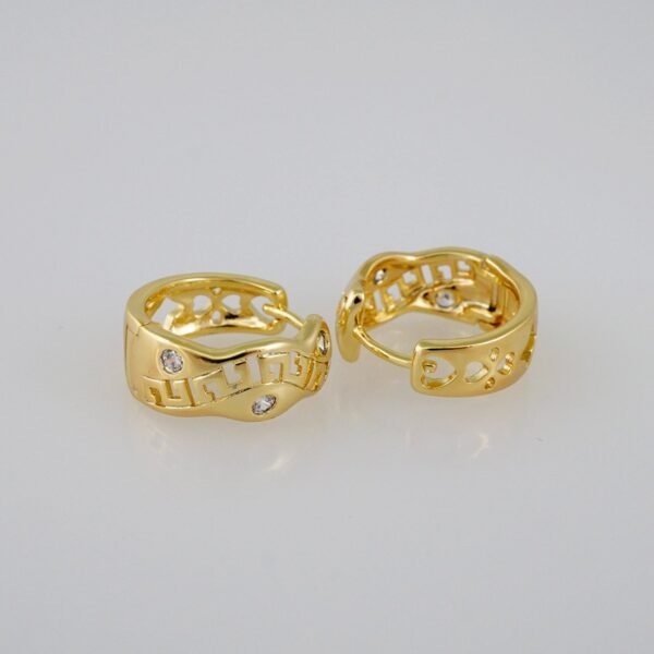 Women Earrings/ Aretes Dama/  Zircon Stone/  14k Real Color// E818 - Image 2