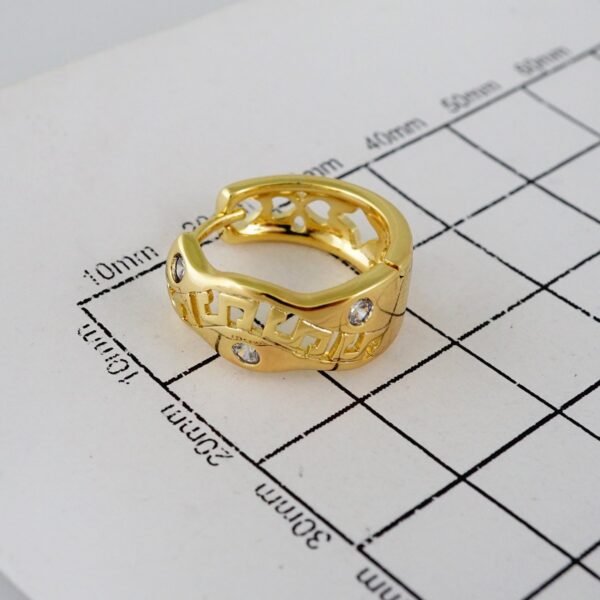 Women Earrings/ Aretes Dama/  Zircon Stone/  14k Real Color// E818 - Image 3