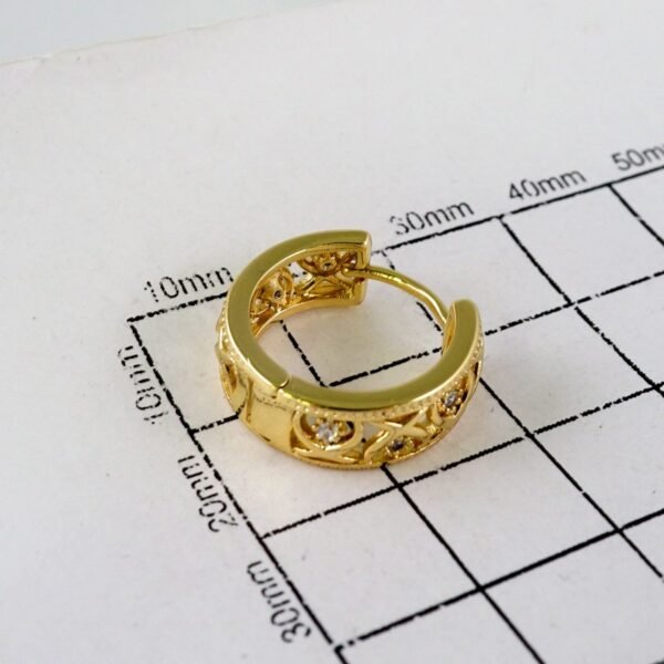 Women Earrings/ Aretes Dama/  Zircon Stone/  14k Real Color// E933 - Image 3