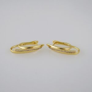 Women Earrings/ Aretes Dama/  Zircon Stone/  14k Real Color// E819