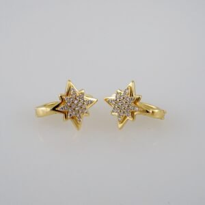 Women Earrings/ Aretes Dama/  Zircon Stone/  14k Real Color// E820