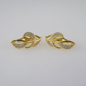 Women Earrings/ Aretes Dama/  Zircon Stone/  14k Real Color// E937