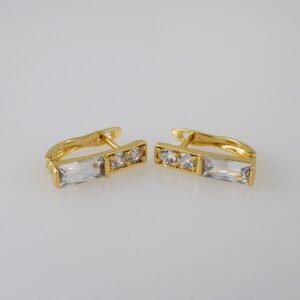 Women Earrings/ Aretes Dama/  Zircon Stone/  14k Real Color// E940