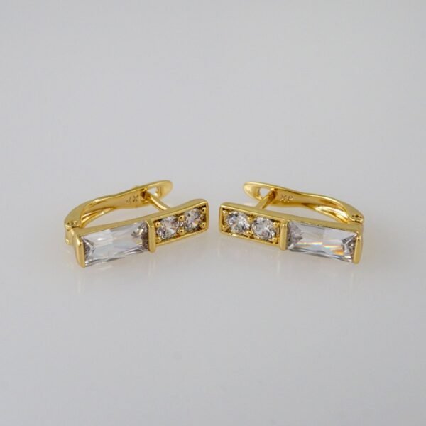 Women Earrings/ Aretes Dama/  Zircon Stone/  14k Real Color// E940