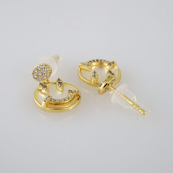 Women Earrings/ Aretes Dama/  Zircon Stone/  14k Real Color// E825 - Image 2