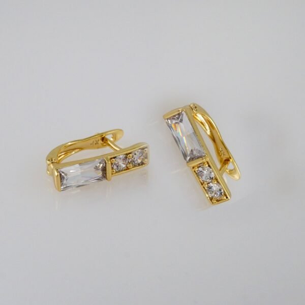Women Earrings/ Aretes Dama/  Zircon Stone/  14k Real Color// E940 - Image 2
