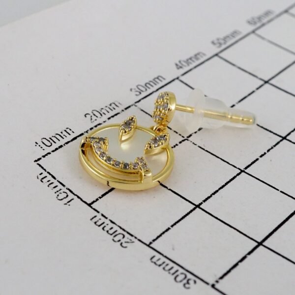 Women Earrings/ Aretes Dama/  Zircon Stone/  14k Real Color// E825 - Image 3