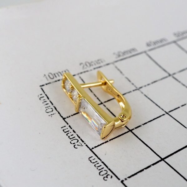 Women Earrings/ Aretes Dama/  Zircon Stone/  14k Real Color// E940 - Image 3