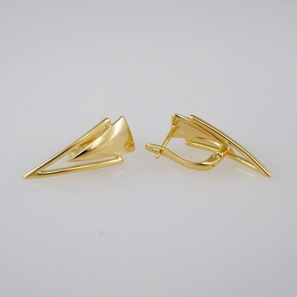 Women Earrings/ Aretes Dama/  Plain/  14k Real Color// E941 - Image 2